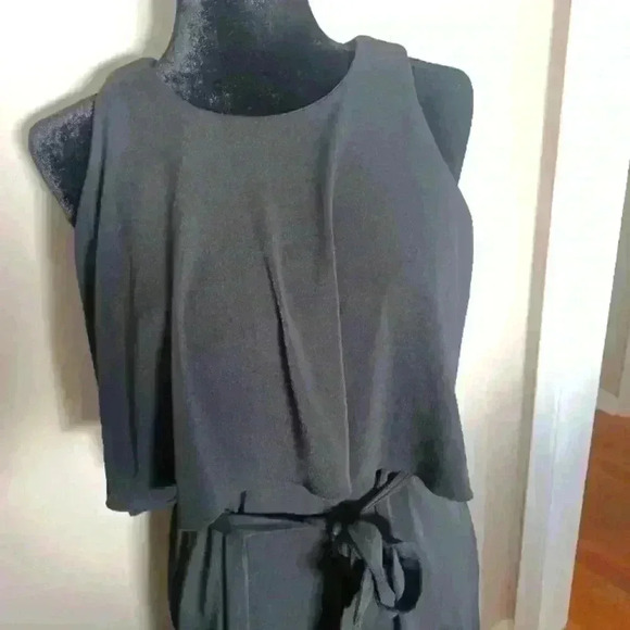 Anne Taylor Womens Black Draped Collar Shift Dress M - Picture 6 of 12